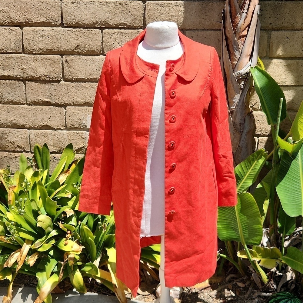 See By Chloe Coral Red Button Front Jacket Coat 4